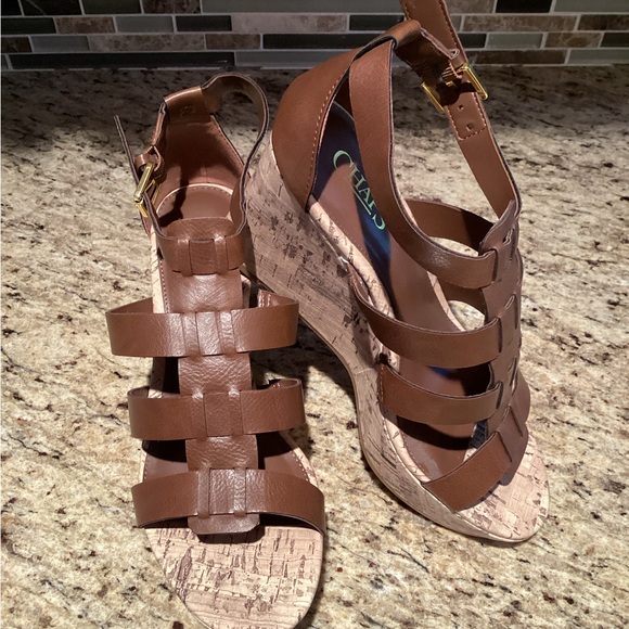 Chaps Wedge Sandals Size 8 - Picture 1 of 6